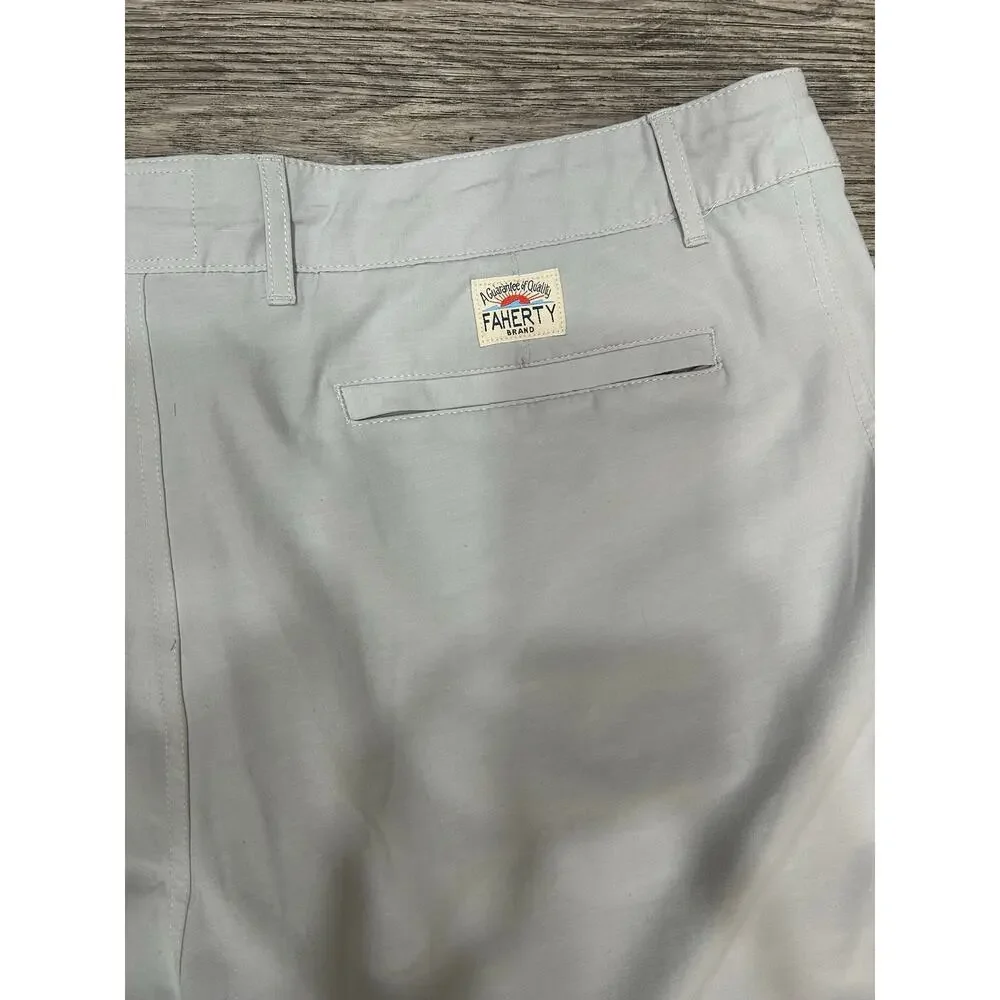 Faherty Brand All Day Shorts Mens 38 Grey Hybrid Performance Golf Swim Chino